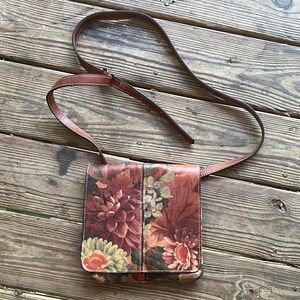 Patricia Nash Leather Floral Crossbody Bag in Brown